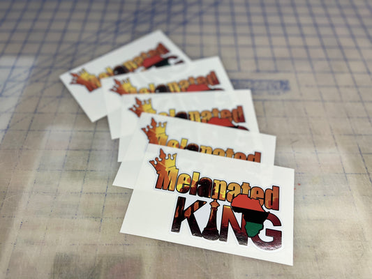 Melanated King sticker