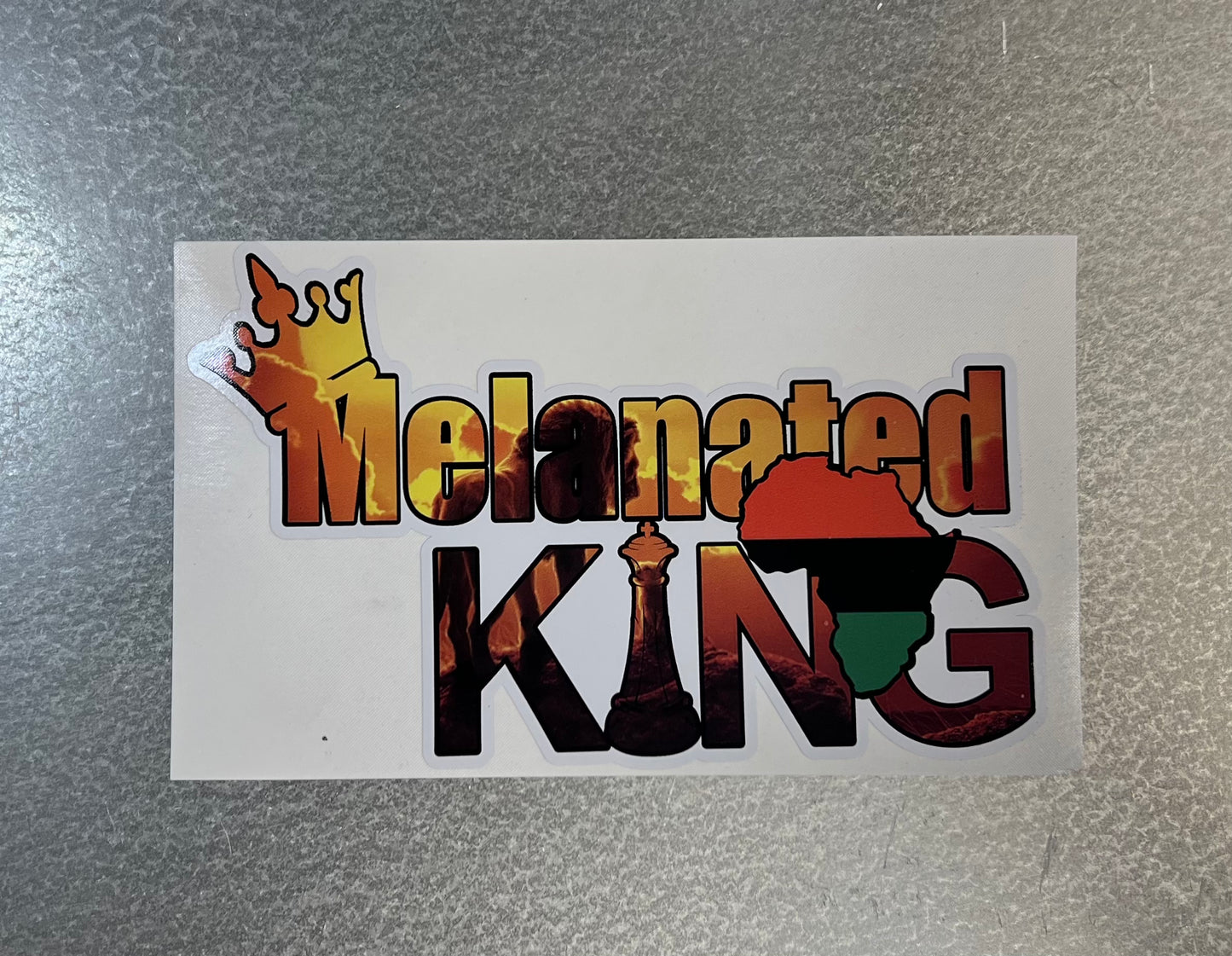 Melanated King sticker