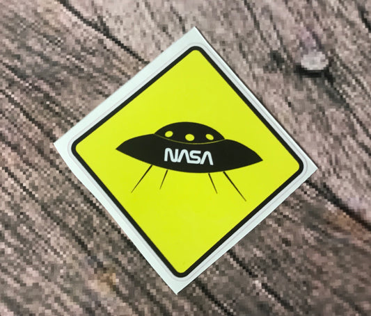 Caution NASA ufo sticker