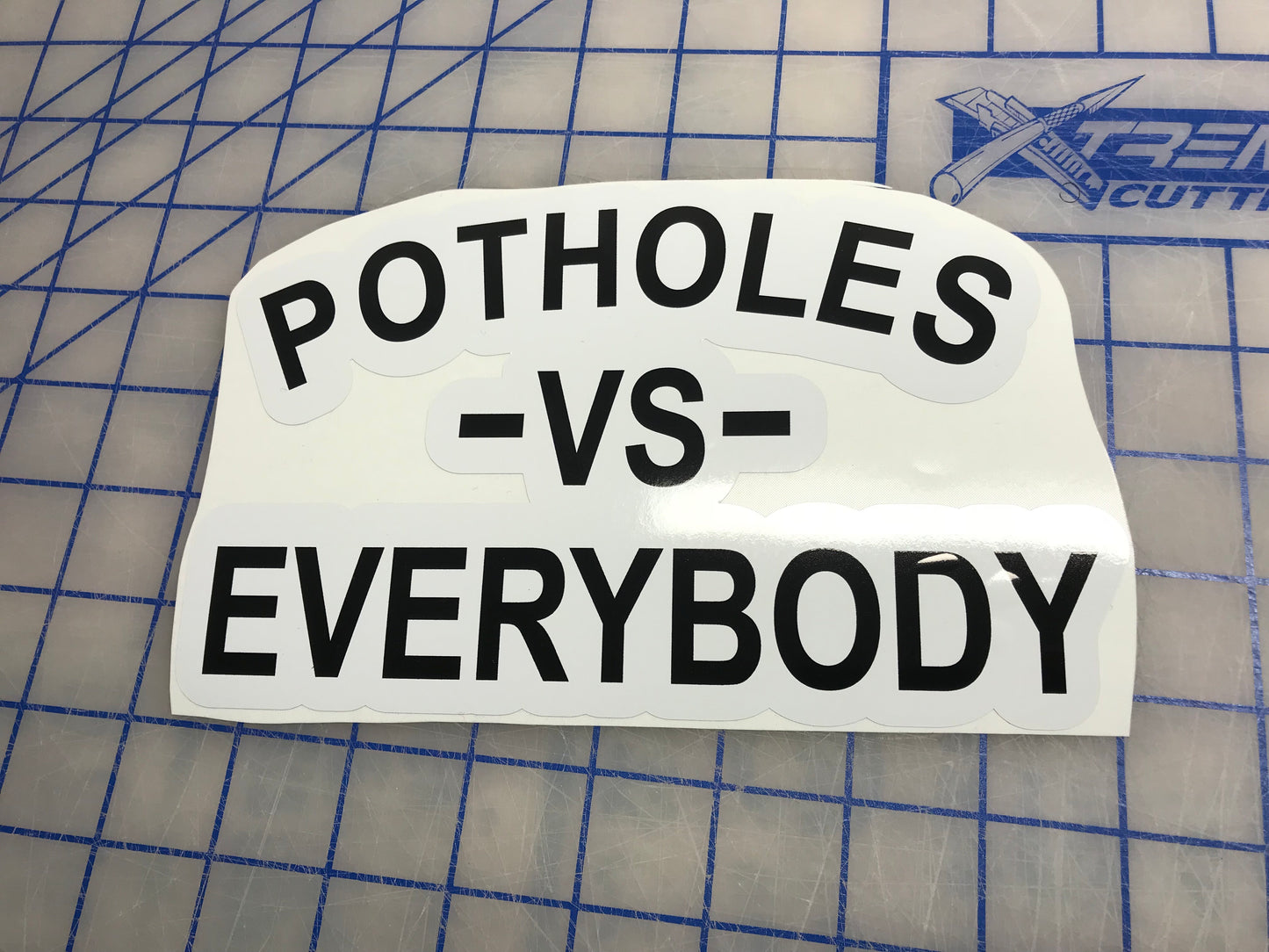 Potholes vs Everybody vinyl decal